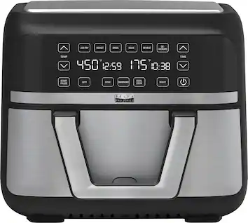 Angle. Bella Pro Series - 9-qt. Digital Air Fryer with Dual Flex Basket - Stainless Steel.