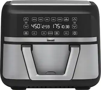 Angle. Bella Pro Series - 9-qt. Digital Air Fryer with Dual Flex Basket - Stainless Steel.