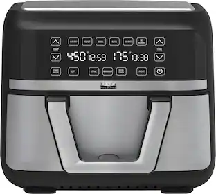 Angle. Bella Pro Series - 9-qt. Digital Air Fryer with Dual Flex Basket - Stainless Steel.