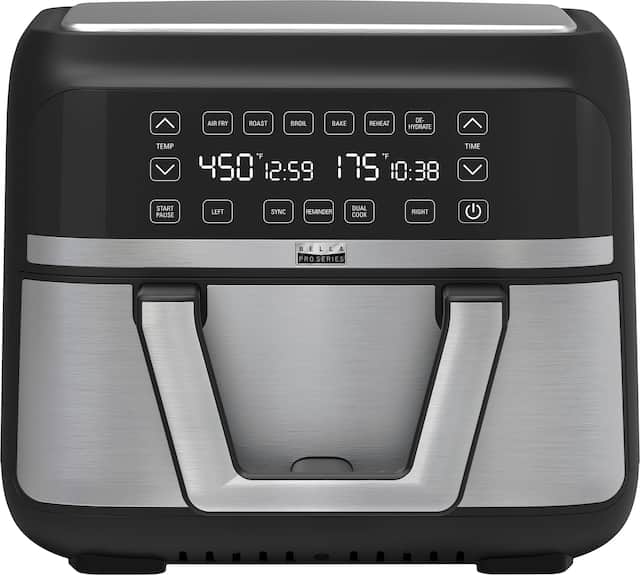 bella PRO - 9-qt. TriZone Touchscreen Air Fryer with Dual Flex Basket - Stainless Steel