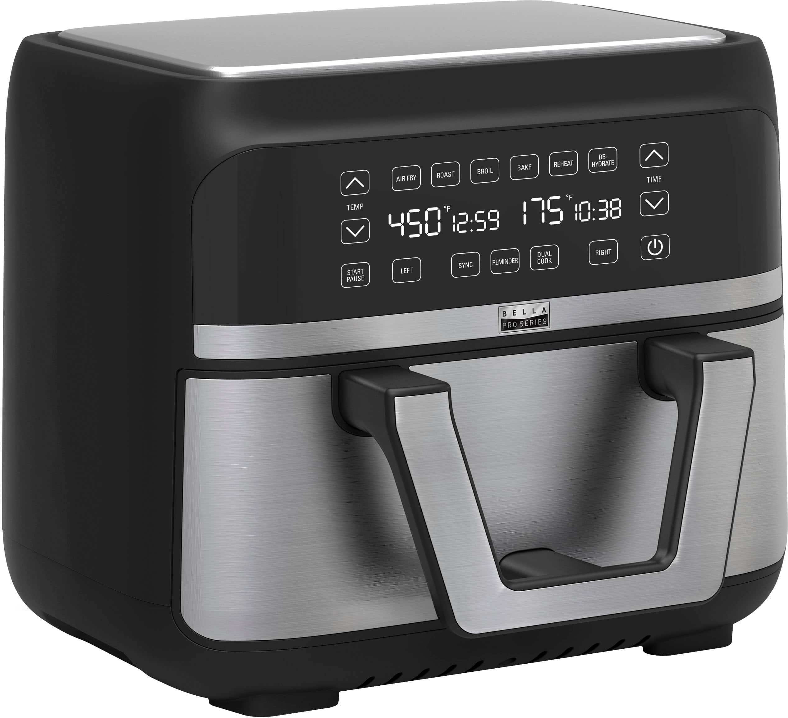 Alt View 11. Bella Pro Series - 9-qt. Digital Air Fryer with Dual Flex Basket - Stainless Steel.