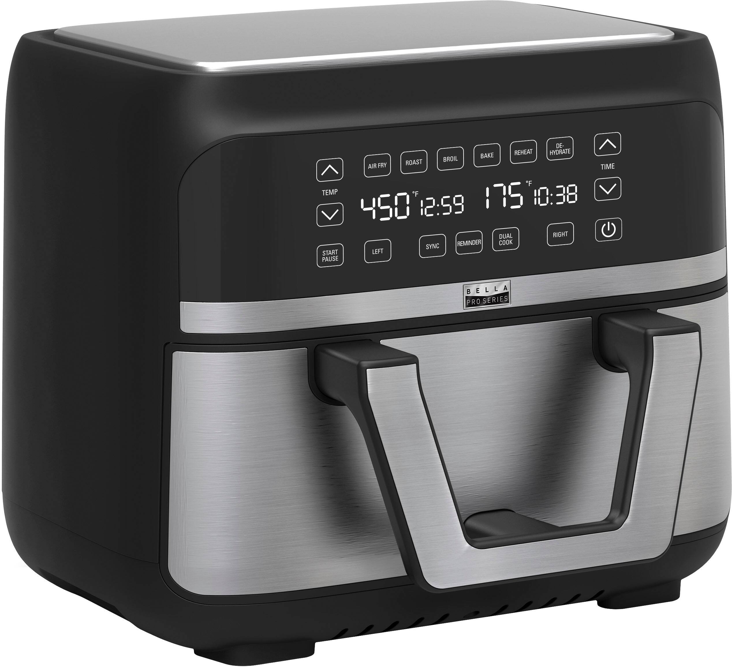 Alt View 11. Bella Pro Series - 9-qt. Digital Air Fryer with Dual Flex Basket - Stainless Steel.