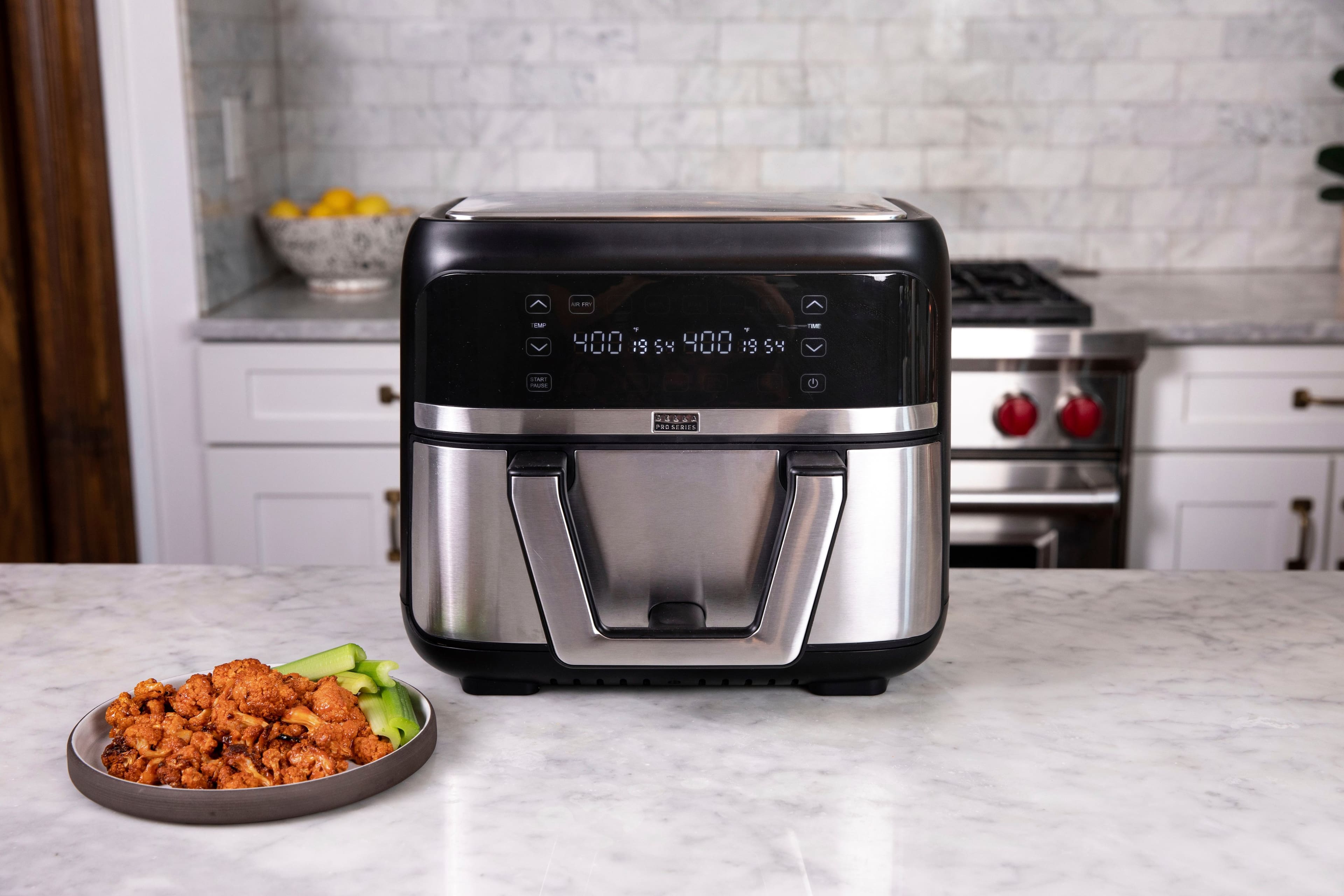 Alt View 13. Bella Pro Series - 9-qt. Digital Air Fryer with Dual Flex Basket - Stainless Steel.