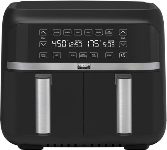 Bella Pro Series - 8-qt. Digital Air Fryer with Dual Baskets - Matte Black TODAY ONLY At Best Buy