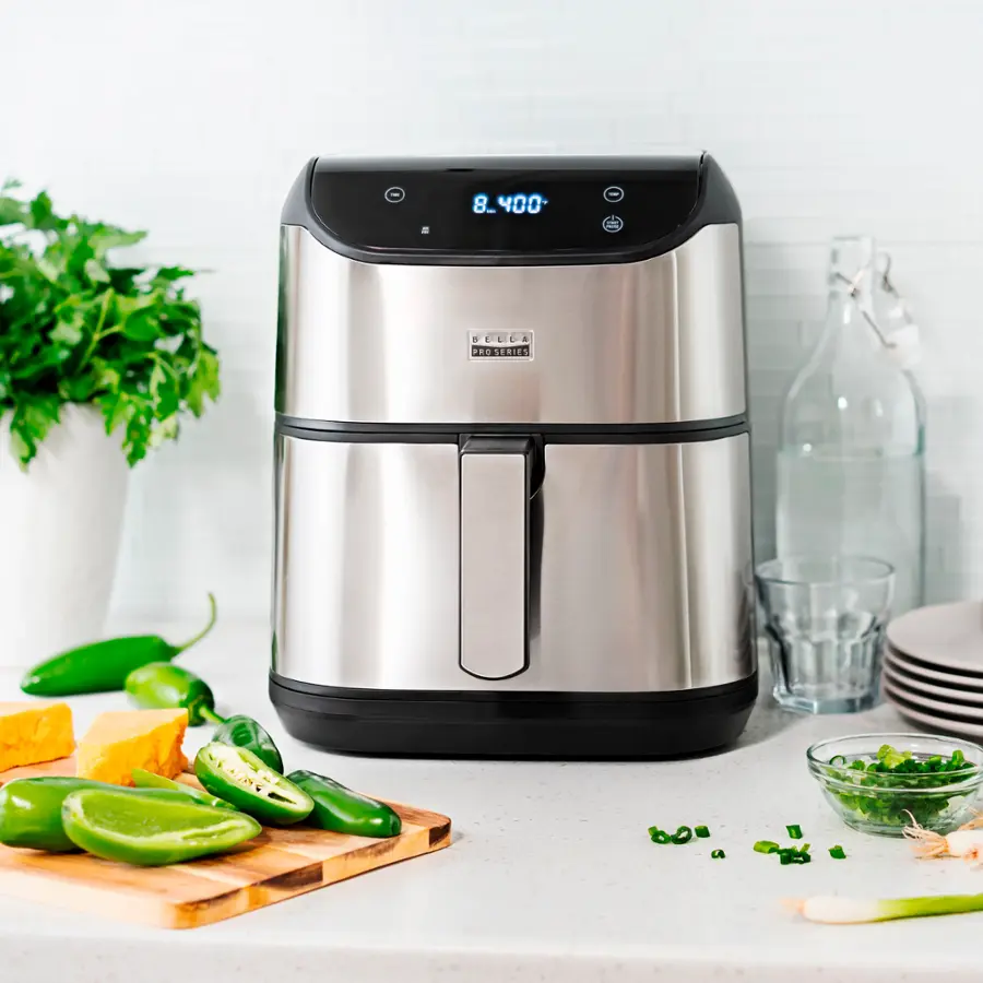 Alt View 17. Bella Pro Series - 6-qt. Digital Air Fryer with Stainless Finish - Stainless Steel.