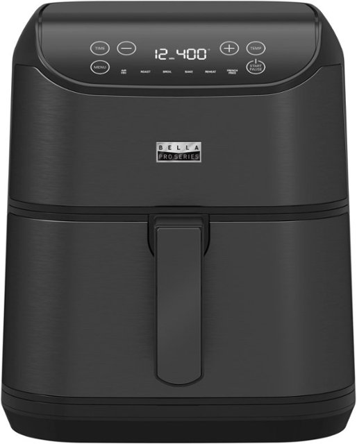 Bella Pro Series - 6-qt. Digital Air Fryer with Stainless Finish - Black Stainless Steel