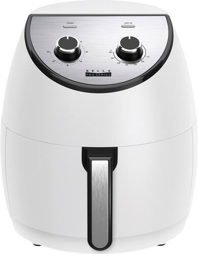  Bella Pro Series - 4.2-qt. Analog Air Fryer with Matte Finish - Matte White