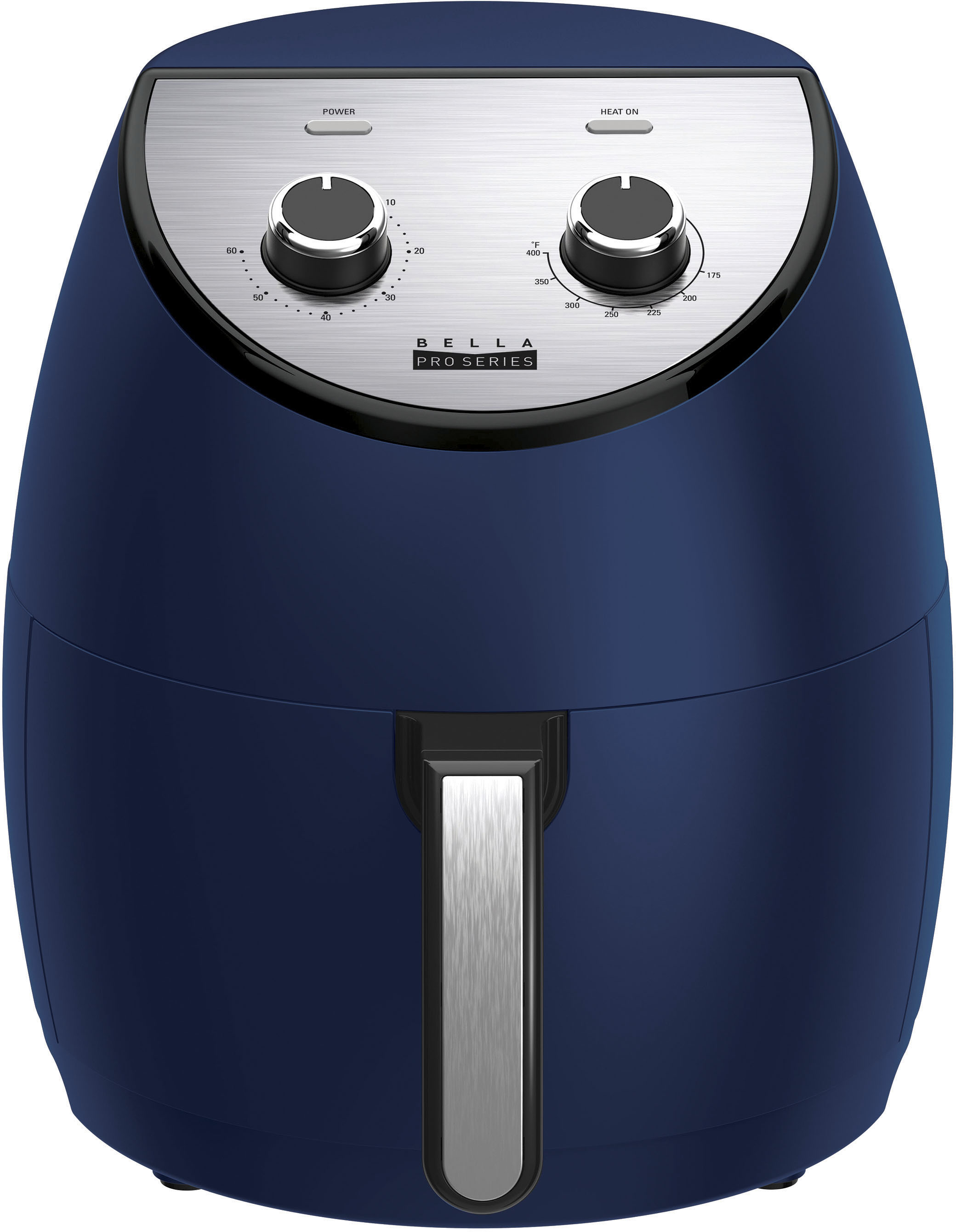 Angle View: Bella Pro Series - 4.2-qt. Analog Air Fryer with Matte Finish - Matte Ink Blue