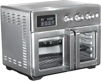 Alt View 12. Bella Pro Series - 12-in-1 6-Slice Toaster Oven + 33-qt. Air Fryer with French Doors - Stainless Steel.