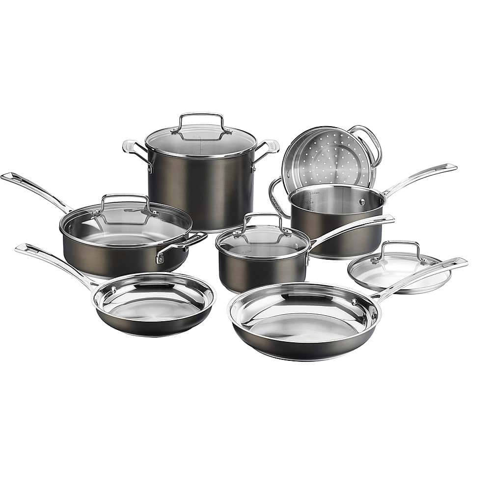 Alt View 12. Cuisinart - 11-Piece Cookware Set - Black.