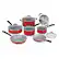 Alt View 11. Cuisinart - Ceramica XT Nonstick 11-Piece Cookware Set - Red.