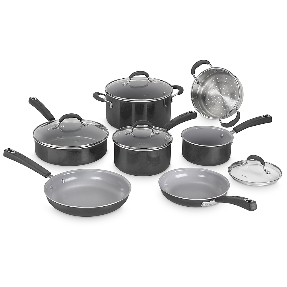 Cuisinart - Ceramica XT Nonstick 11-Piece Cookware Set - Black