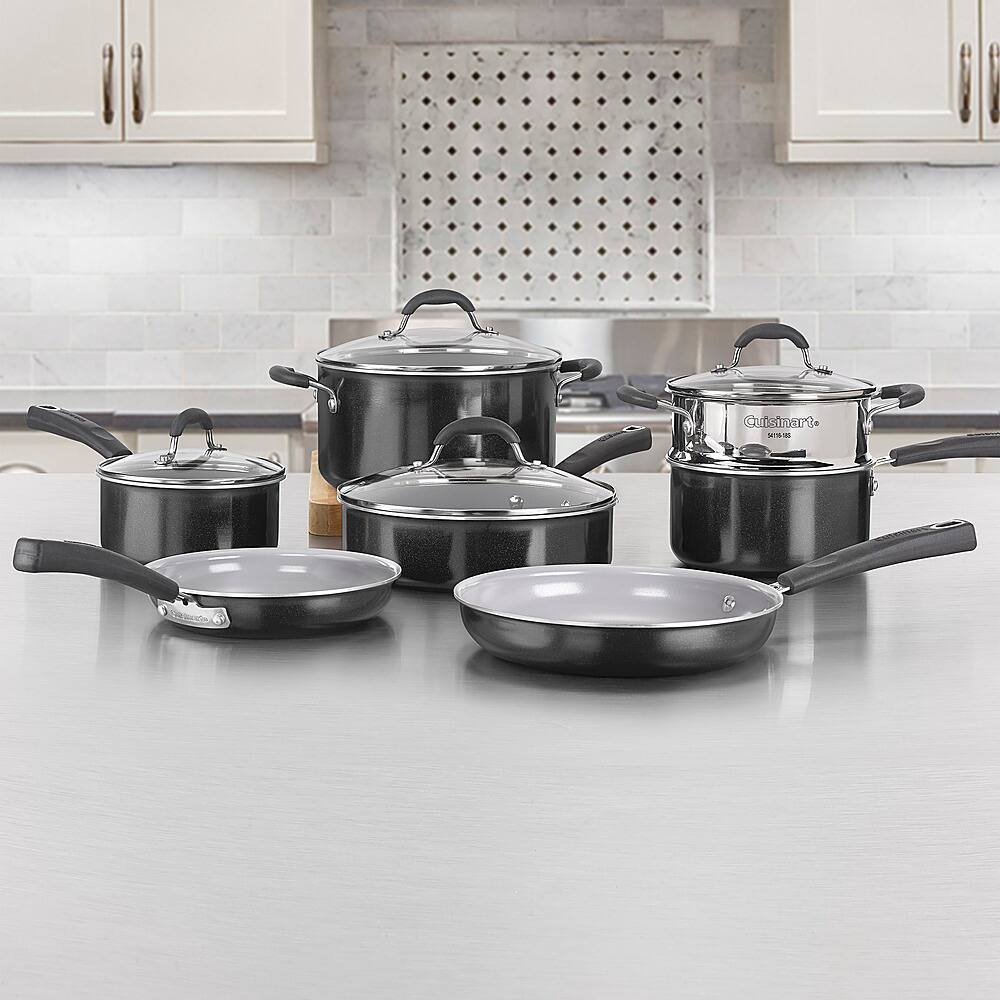 Alt View 12. Cuisinart - Ceramica XT Nonstick 11-Piece Cookware Set - Black.