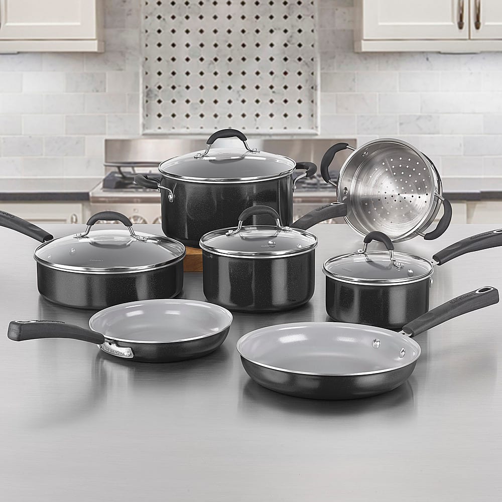 Alt View Zoom 13. Cuisinart - Ceramica XT Nonstick 11-Piece Cookware Set - Black.