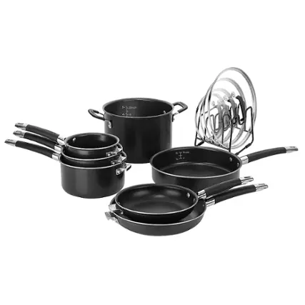 Alt View 11. Cuisinart - SmartNest Nonstick Aluminum 12 Piece Set - Black.