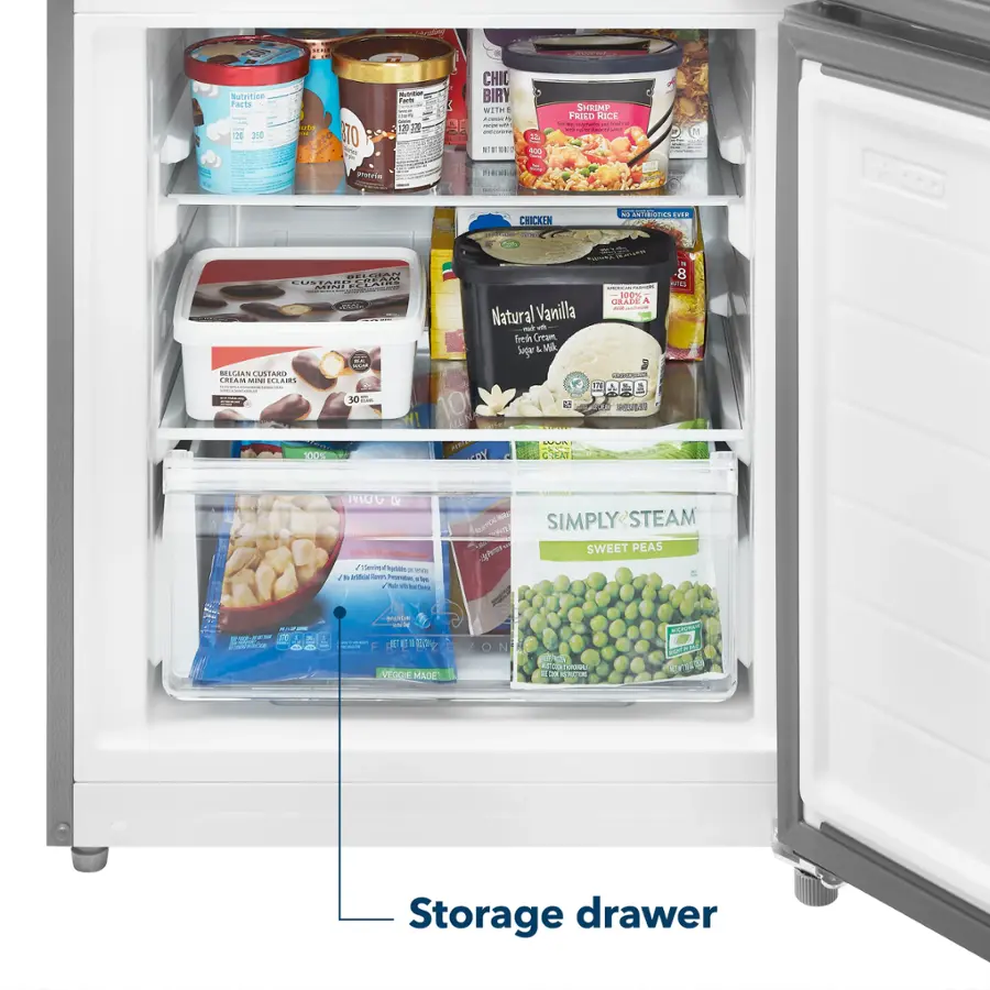 Alt View 17. Insignia™ - 11.5 Cu. Ft. Bottom Mount Refrigerator with ENERGY STAR Certification - Stainless Steel.