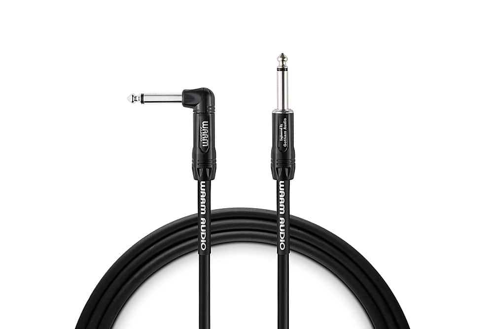 Front. Warm Audio - Pro Series 10' TS Instrument Cable - Black & Silver.
