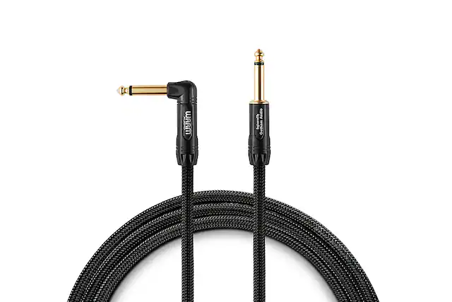 Front. Warm Audio - Premier Series 10' Instrument Cable - Black & Gold.