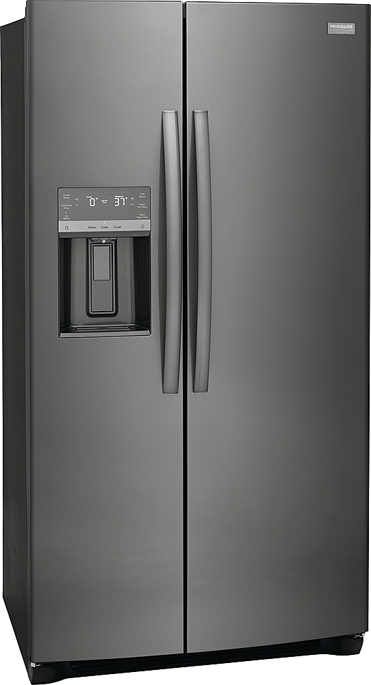 Angle View: Frigidaire - Gallery 25.6 Cu. Ft. Side-by-Side Refrigerator - Black stainless steel