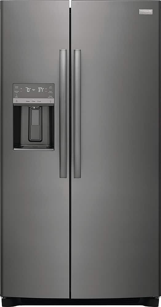 Frigidaire - Gallery 25.6 Cu. Ft. Side-by-Side Refrigerator - Black Stainless Steel - Front_Zoom
