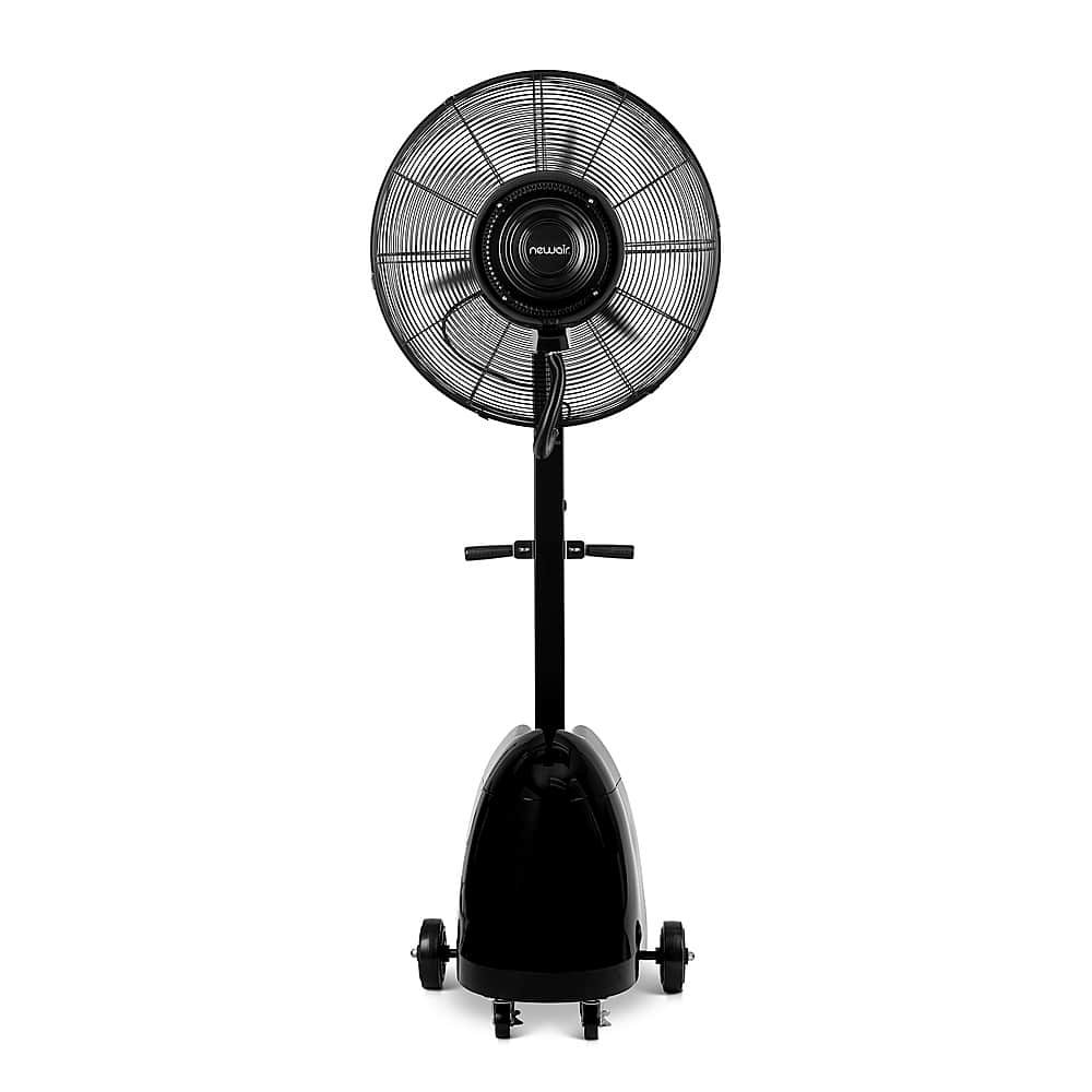 Front. NewAir - 7500 CFM Pedestal Misting Fan with Adjustable Mist Settings - Black.