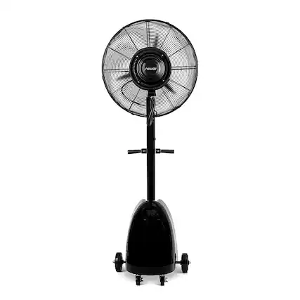 Front. NewAir - 7500 CFM Pedestal Misting Fan with Adjustable Mist Settings - Black.
