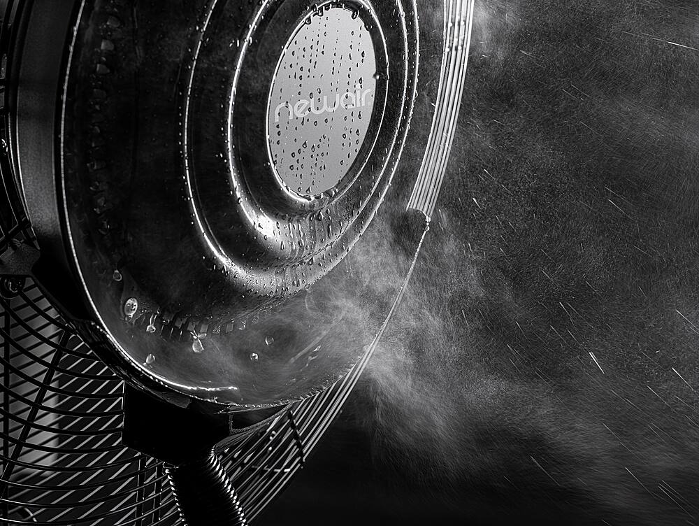 Alt View 18. NewAir - 7500 CFM Pedestal Misting Fan with Adjustable Mist Settings - Black.