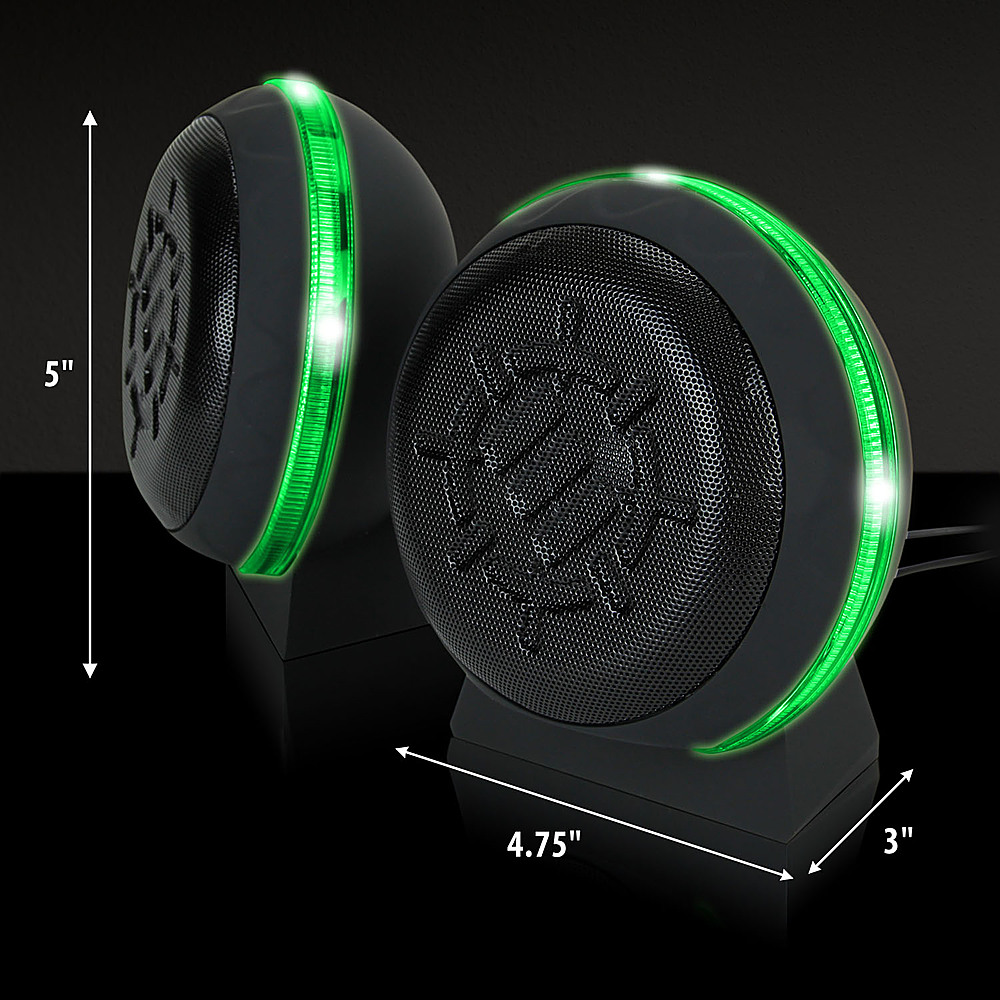 Angle View: ENHANCE - SL2 USB Gaming 2.0 Computer Speakers - Green LED