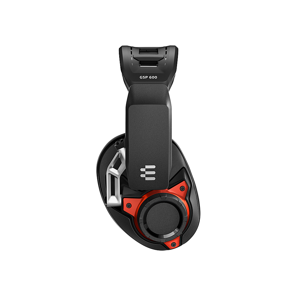 Left View: EPOS - GSP 600 Wired Closed Acoustic Gaming Headset - Multiplatform - Black and Red