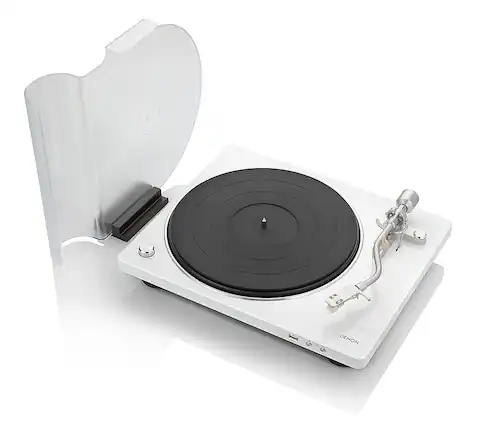 Alt View 11. Denon - Semi-Automatic Analog Turntable - White.