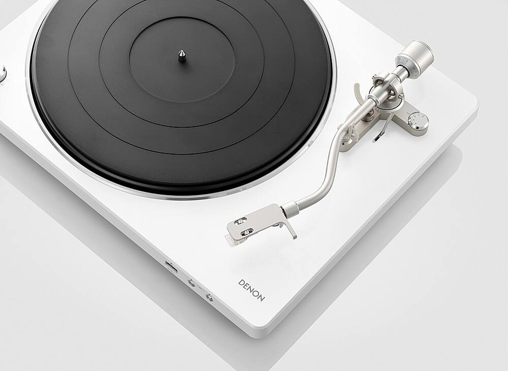 Alt View 13. Denon - Semi-Automatic Analog Turntable - White.