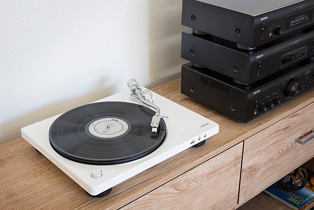 Alt View 18. Denon - Semi-Automatic Analog Turntable - White.