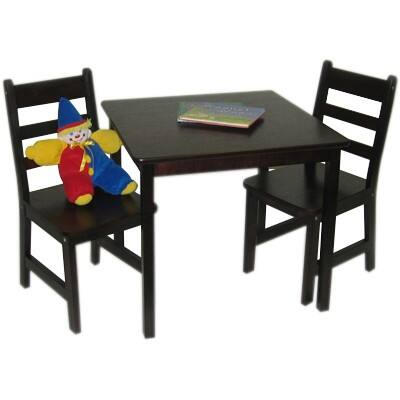 Alt View Standard 20. Lipper - Square Table & 2 Chairs Set - Espresso Finish.