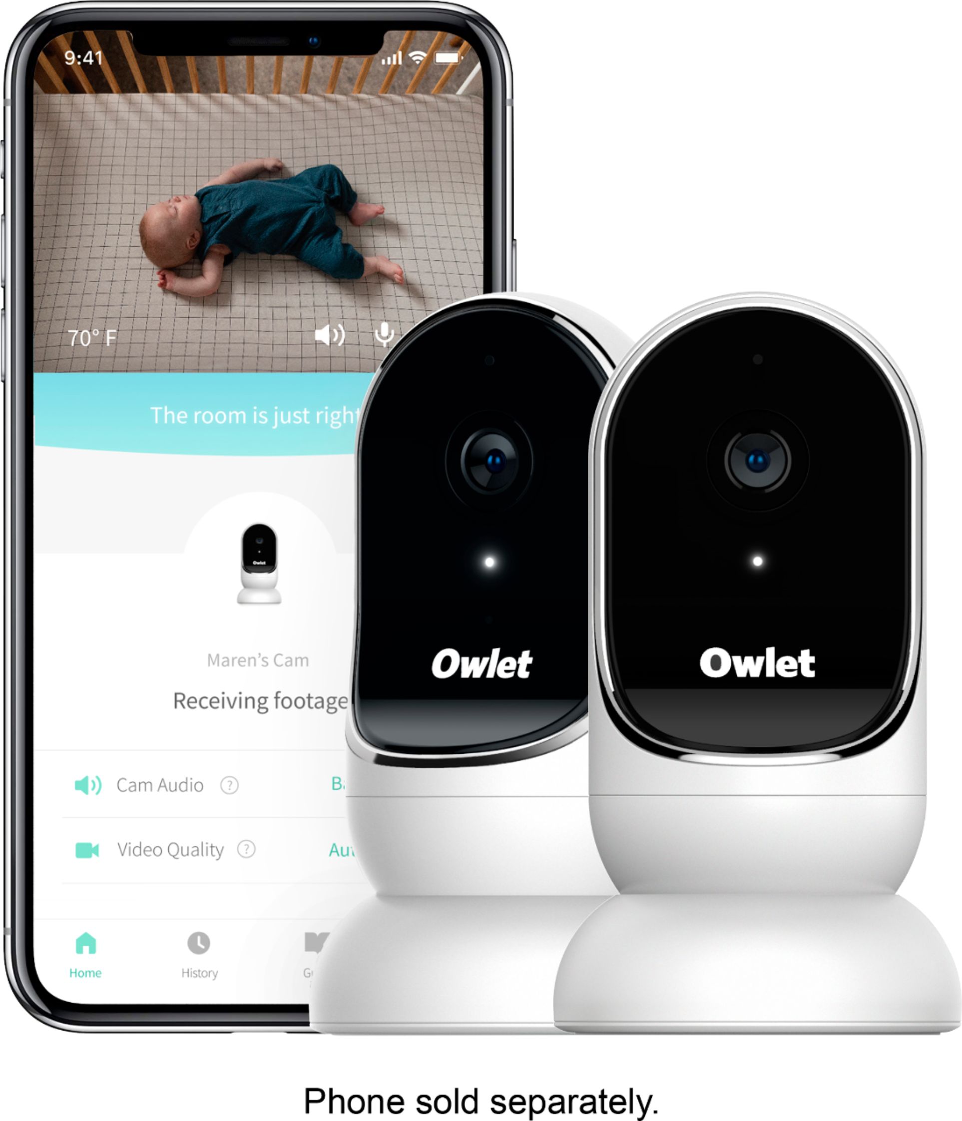 Angle View: Owlet Smart Sock Baby Monitor Extension Pack