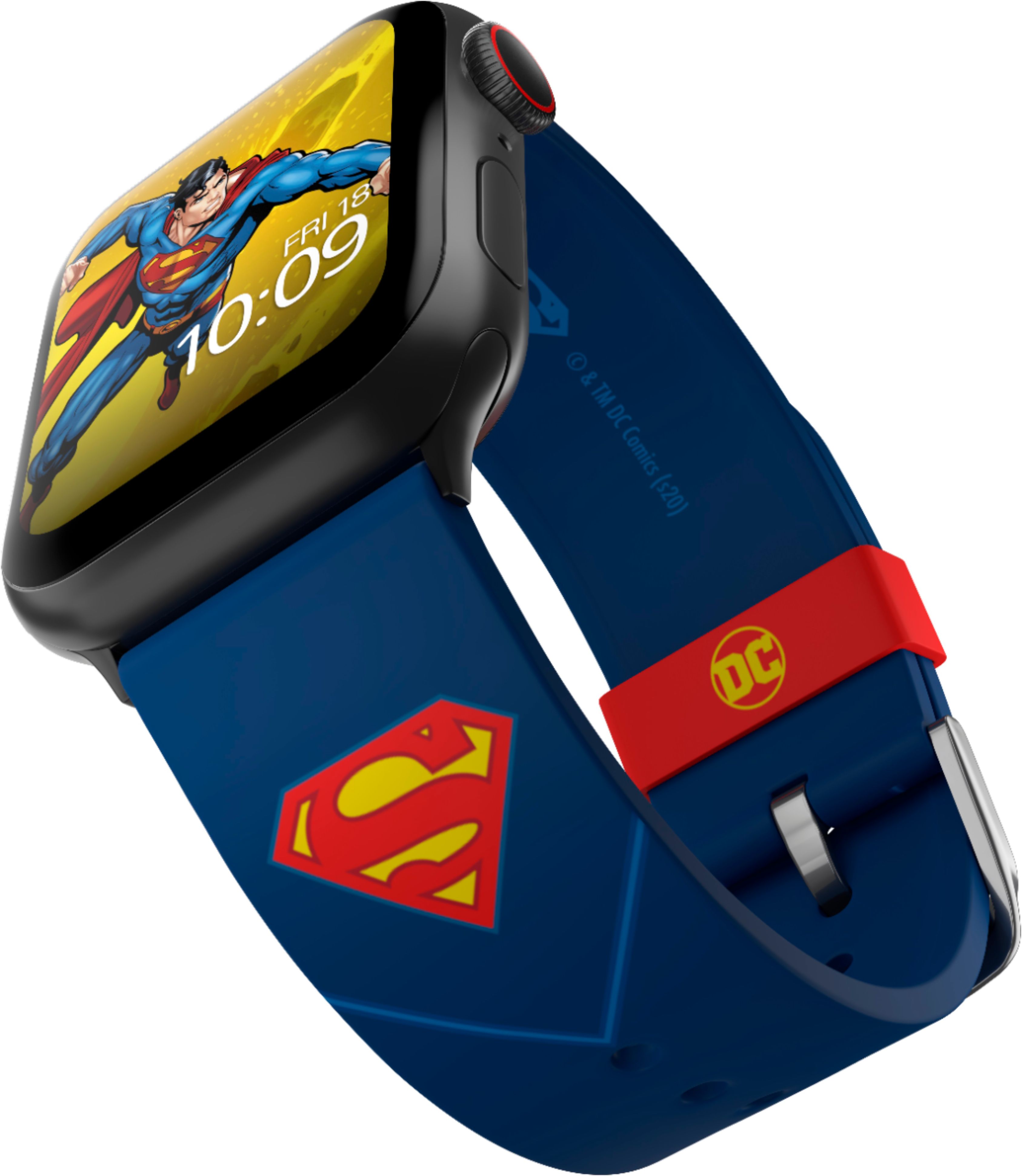 Angle View: MobyFox - DC Comics - Superman Tactical Apple Watch Band - Compatible with Apple Watch - Fits 38mm, 40mm, 42mm and 44mm