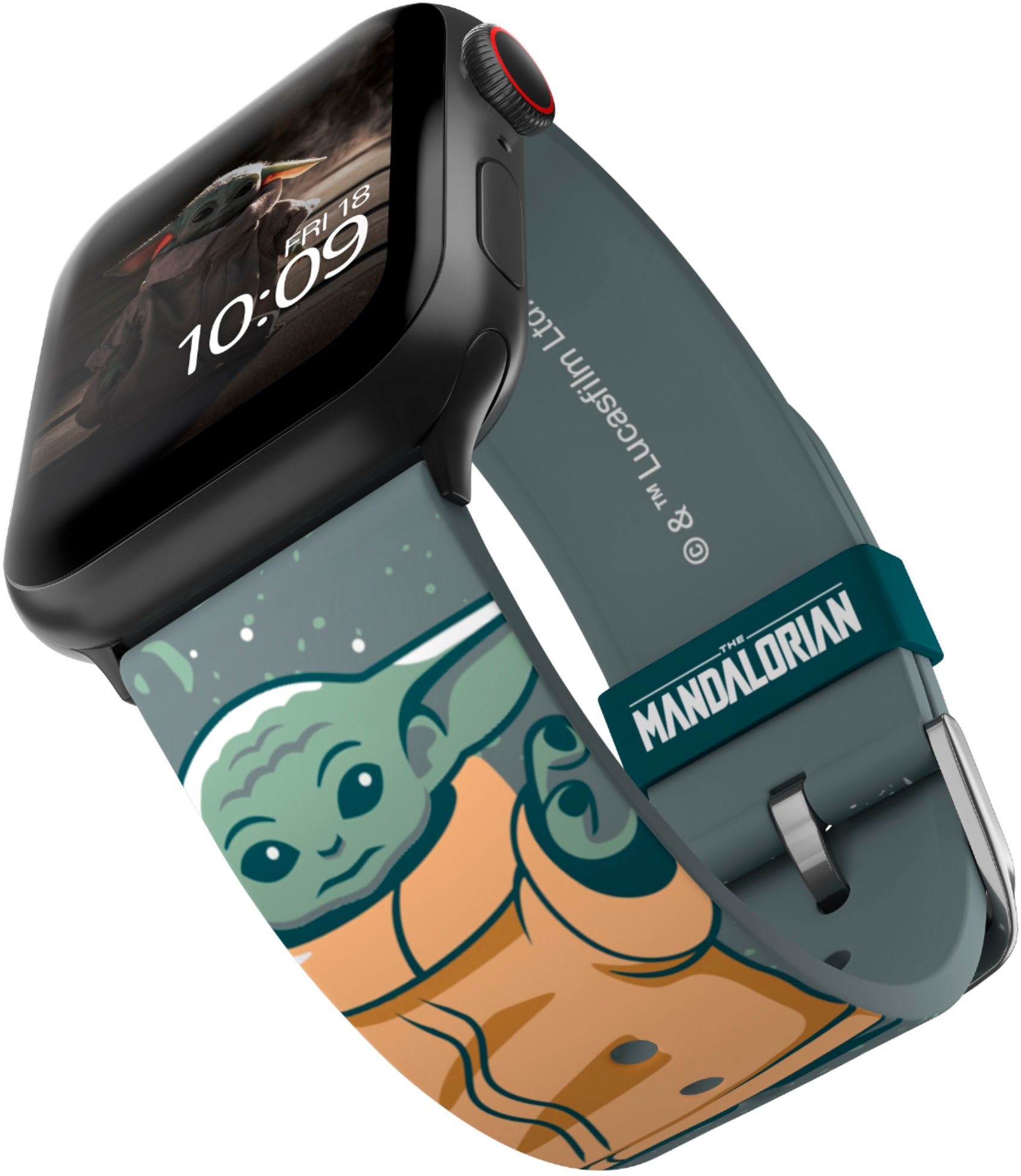 Angle View: MobyFox - Star Wars The Mandalorian – The Child Snow Smartwatch Band – Compatible with Apple Watch – Fits 38mm, 40mm, 42mm & 44mm
