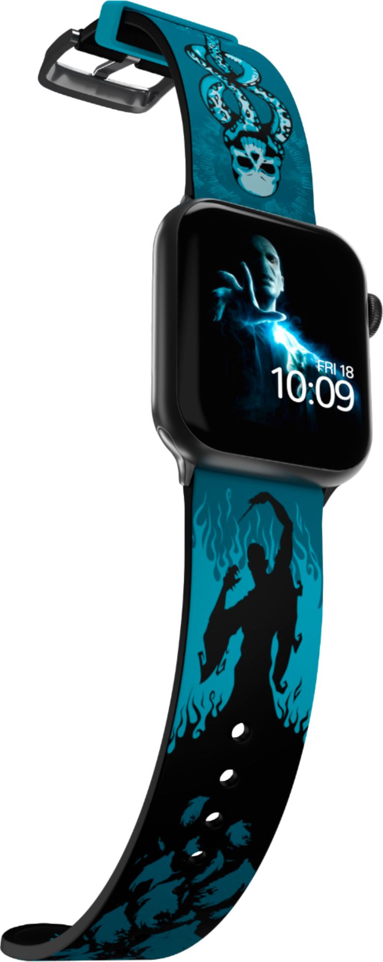 Left View: MobyFox - Harry Potter – Voldemort Smartwatch Band – Compatible with Apple Watch – Fits 38mm, 40mm, 42mm and 44mm