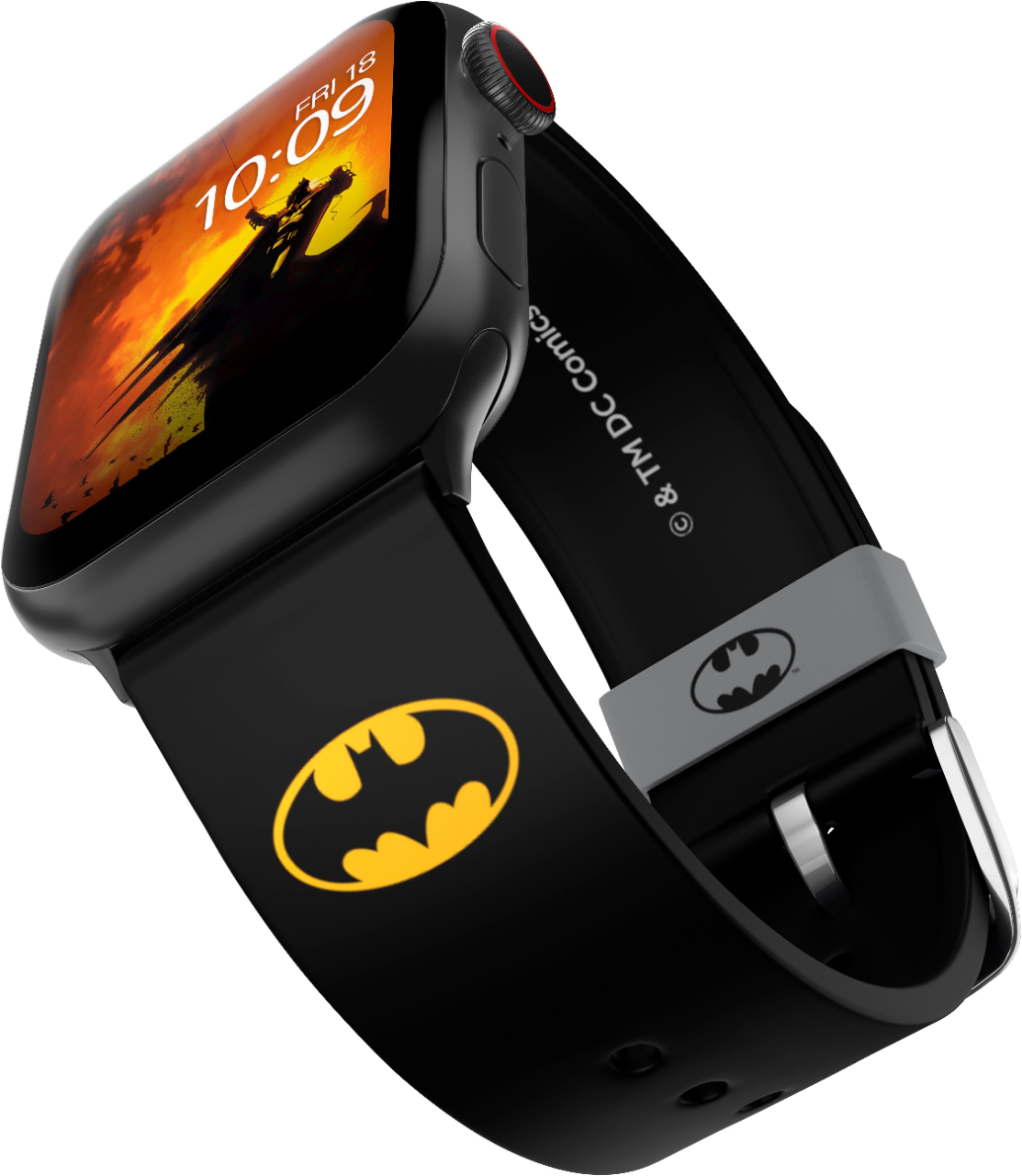 Angle View: MobyFox - DC Comics – Batman Icon Smartwatch Band – Compatible with Apple Watch – Fits 38mm, 40mm, 42mm and 44mm
