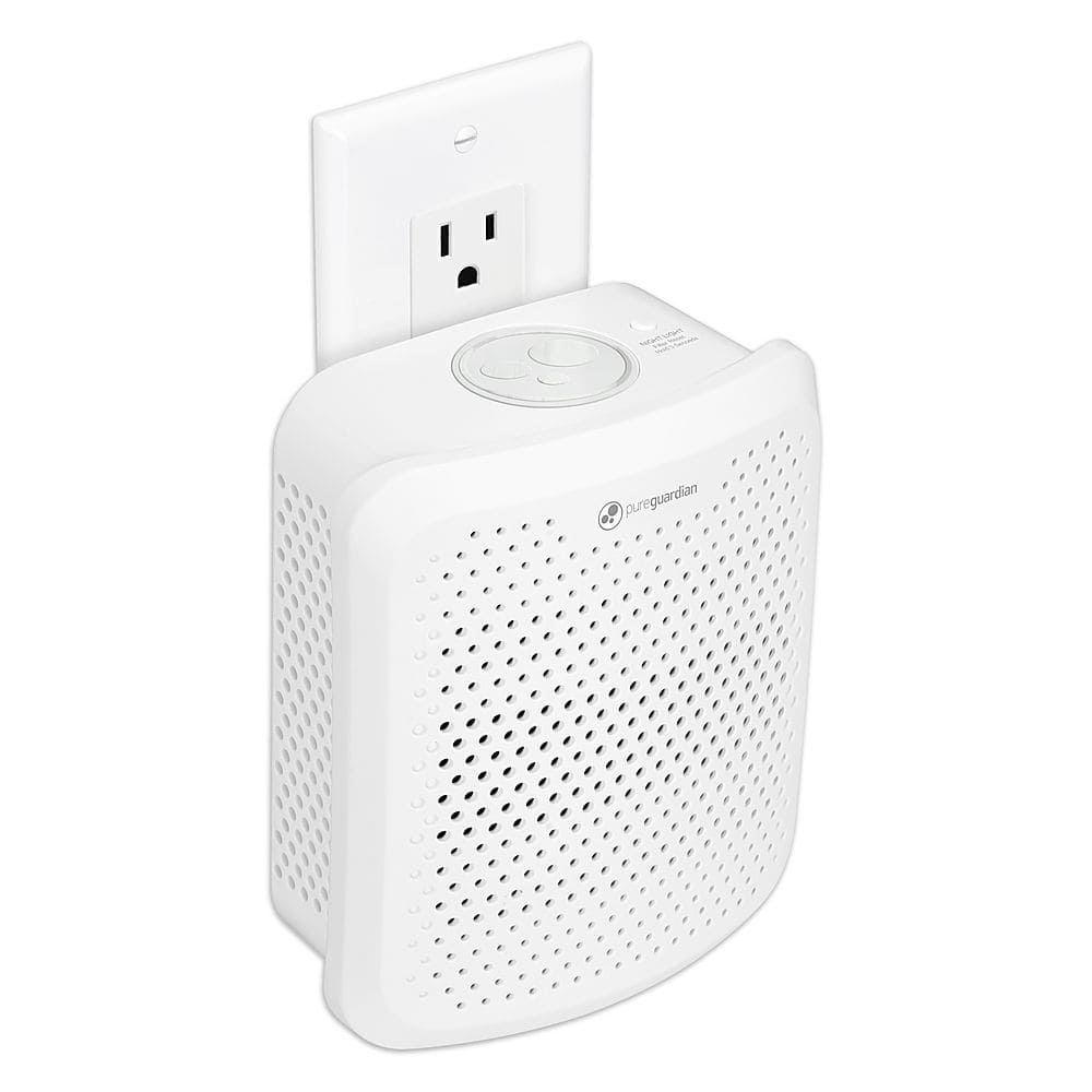 Alt View 11. PureGuardian - Odor Eliminating Pluggable Allergen Air Purifier with Nightlight - White.