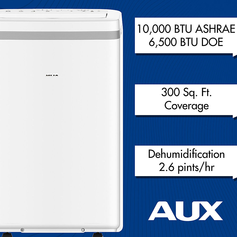 Angle View: AuxAC - 275 Sq. Ft Portable Air Conditioner - White