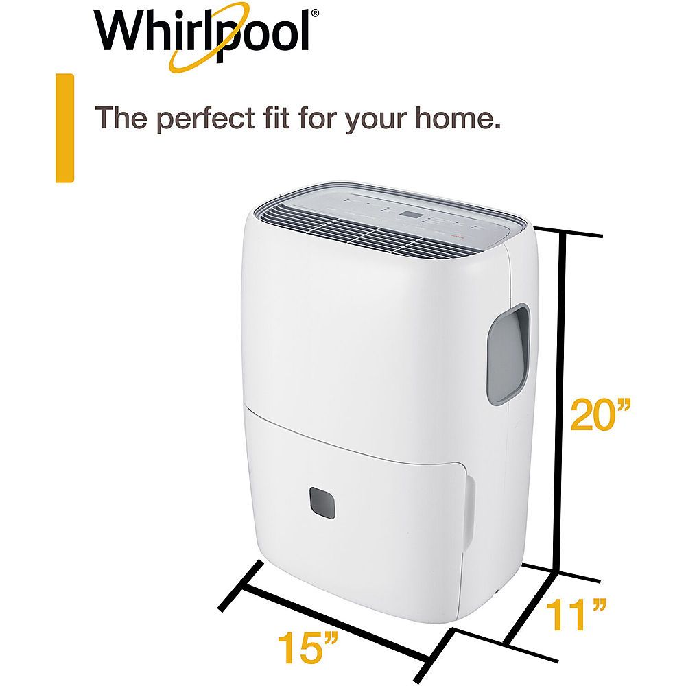 WHAD201CW White Whirlpool 20 Pint Dehumidifier 