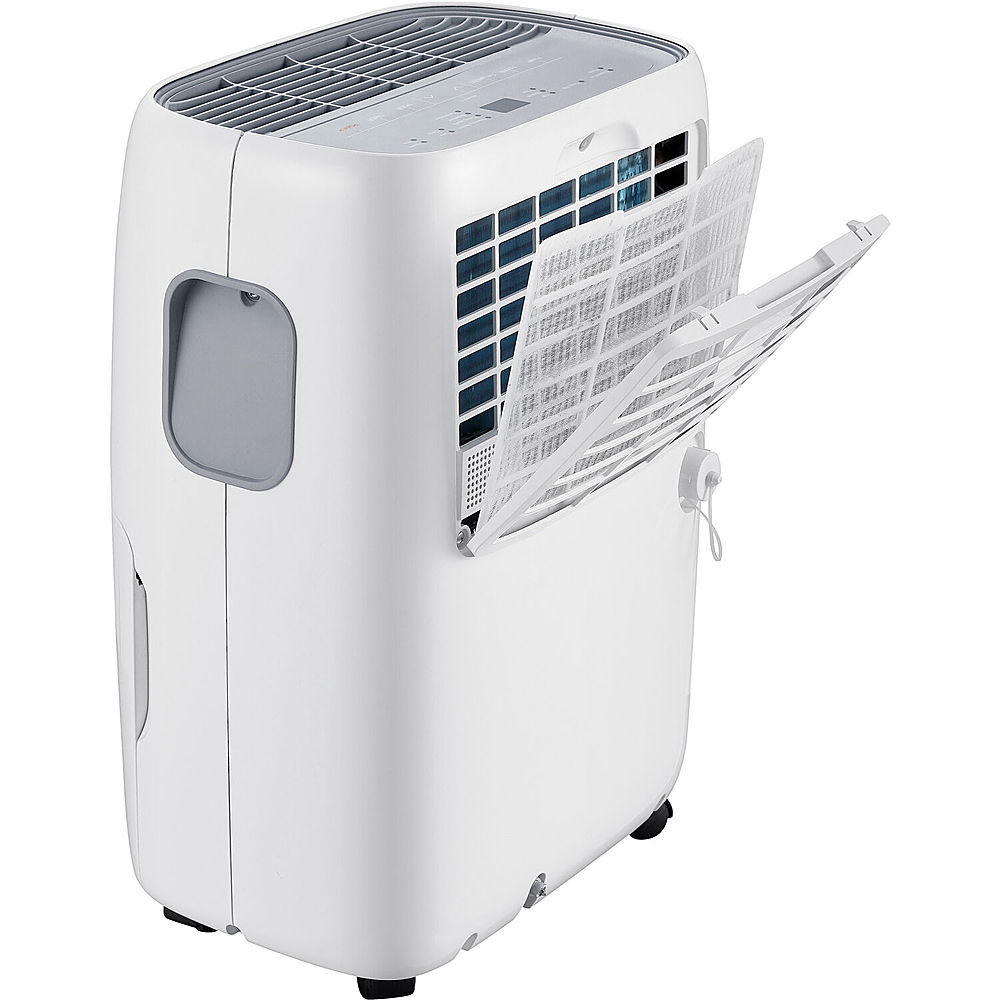 Left View: Whirlpool - 40 Pint Dehumidifier with Pump - White