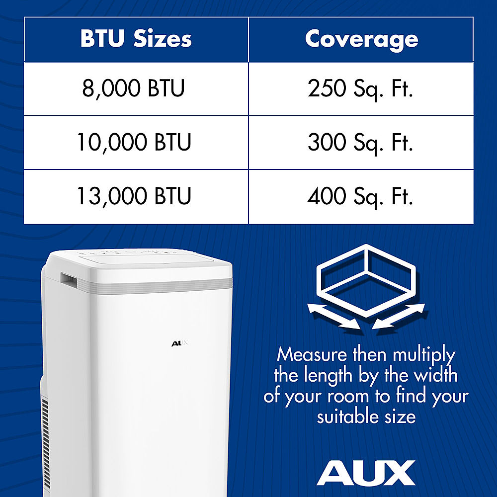 AuxAC 350 Sq. Ft Portable Air Conditioner and 7,600 BTU Heater White MF ...