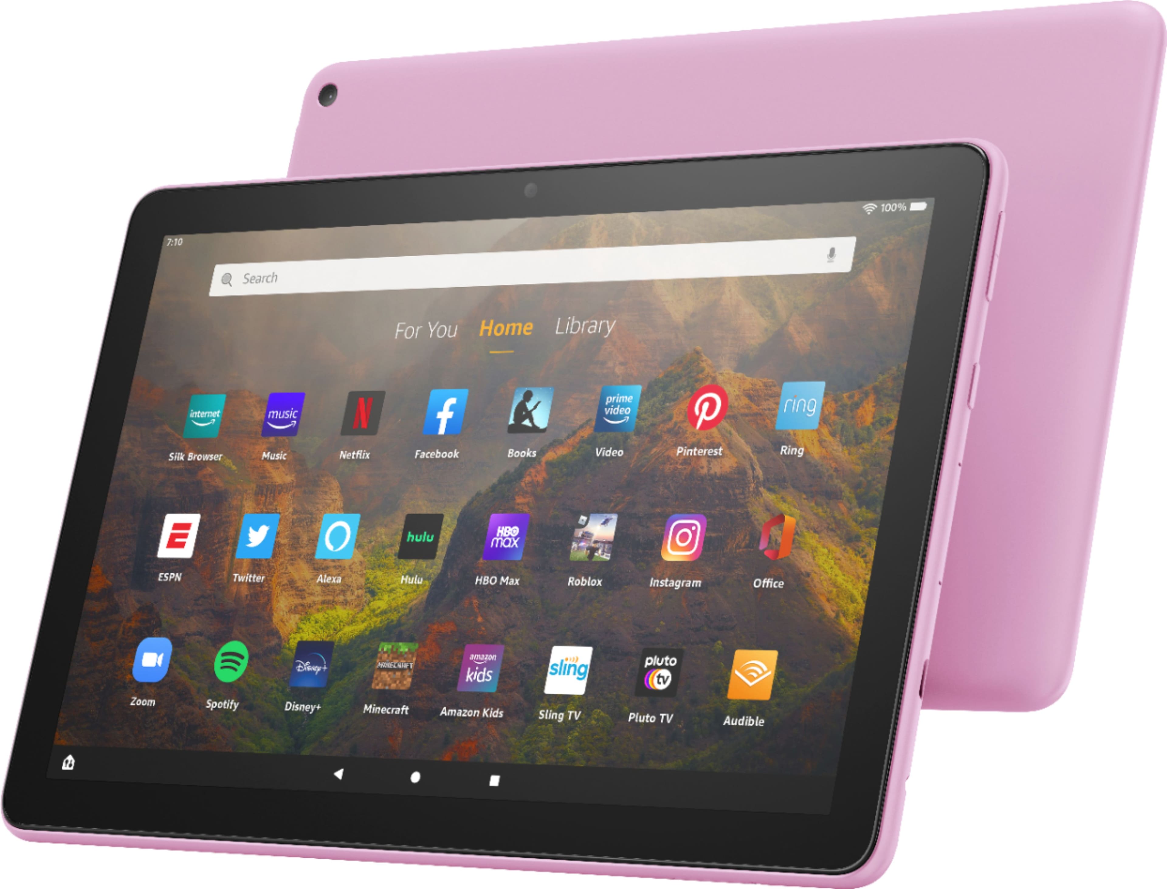 Left. Amazon - Fire HD 10 – 10.1” – Tablet – 64 GB - Lavender.