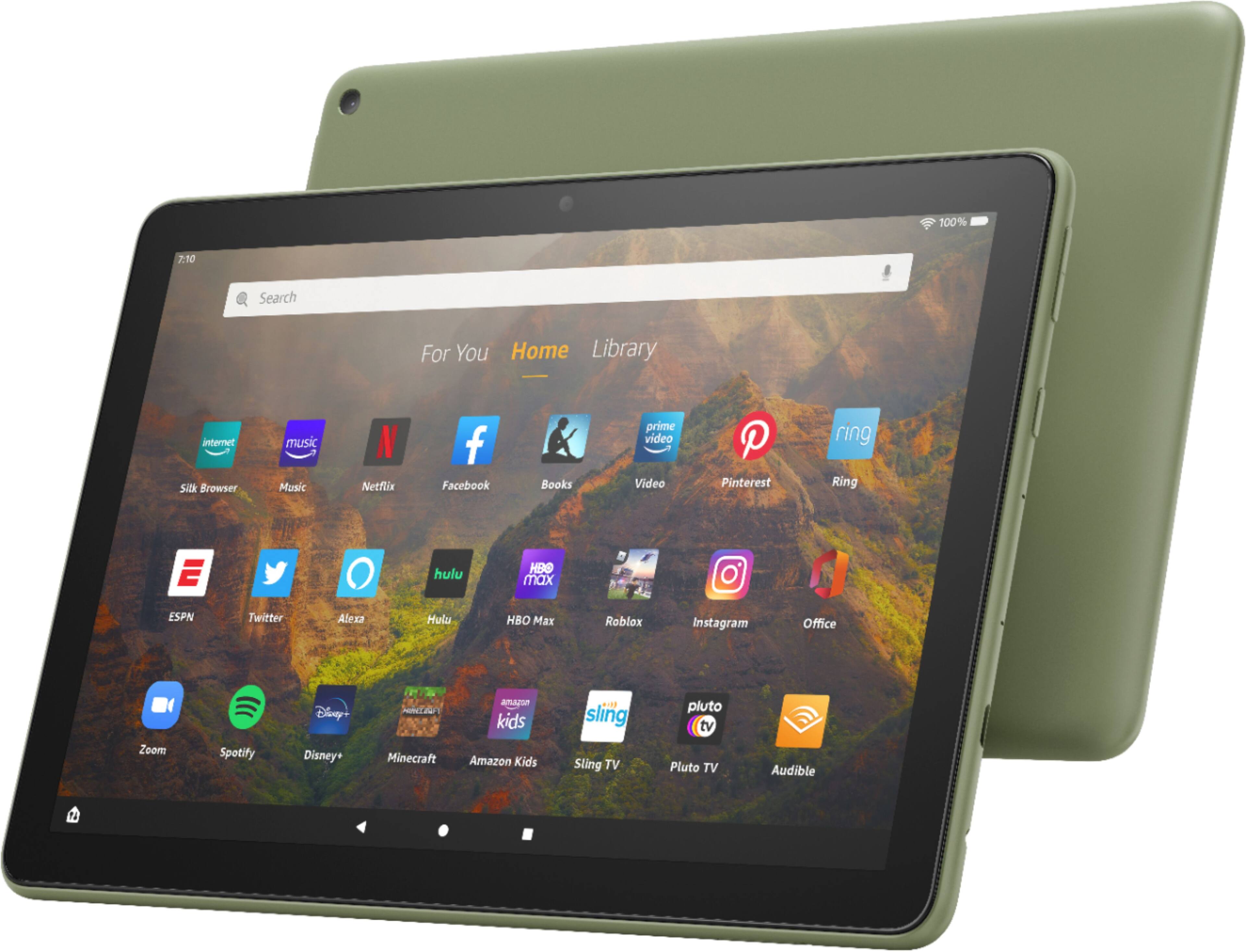 Left. Amazon - Fire HD 10 – 10.1” – Tablet – 64 GB - Olive.