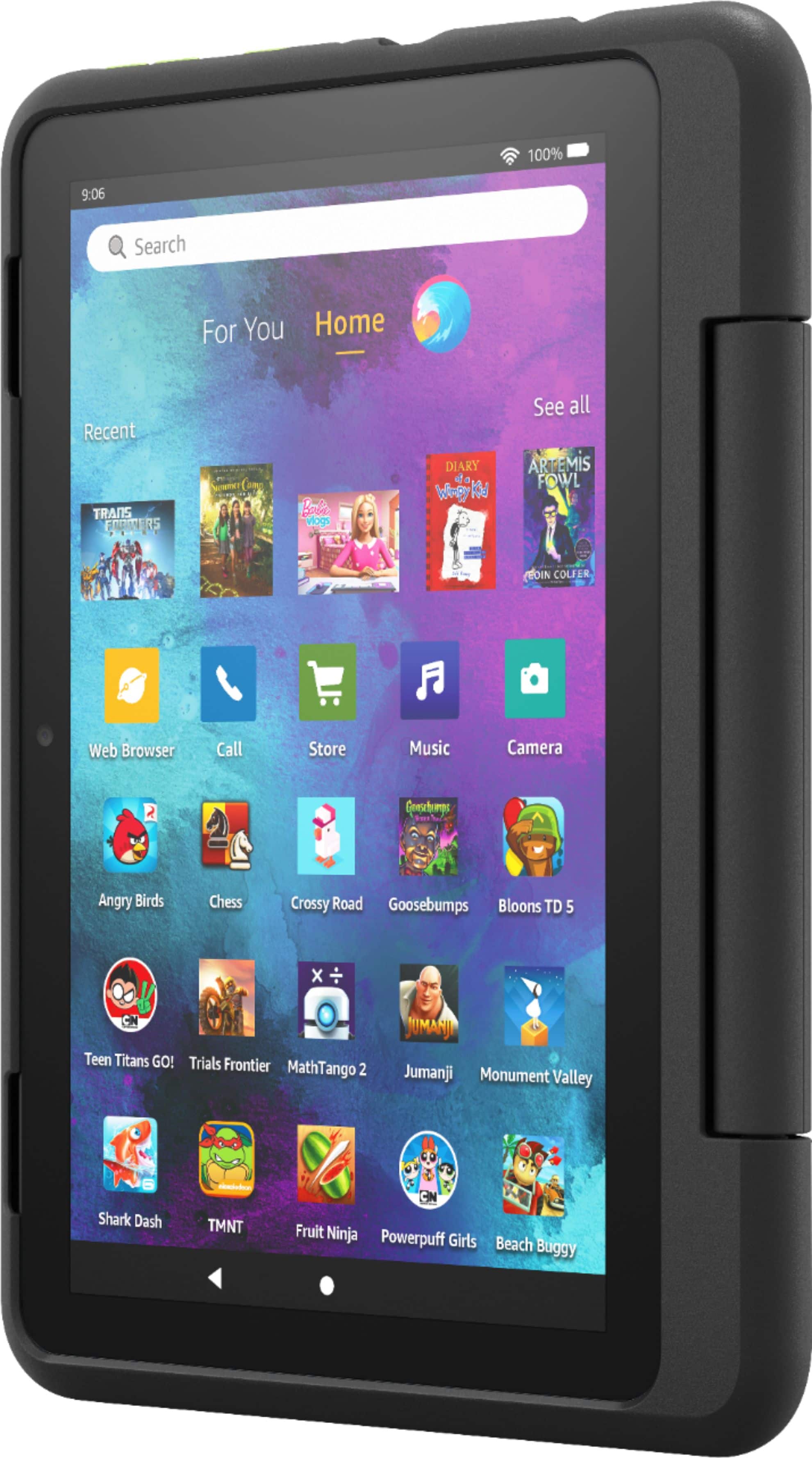 Angle. Amazon - Fire 10 Kids Pro – 10.1” Tablet – ages 6+ - 32 GB - Black.