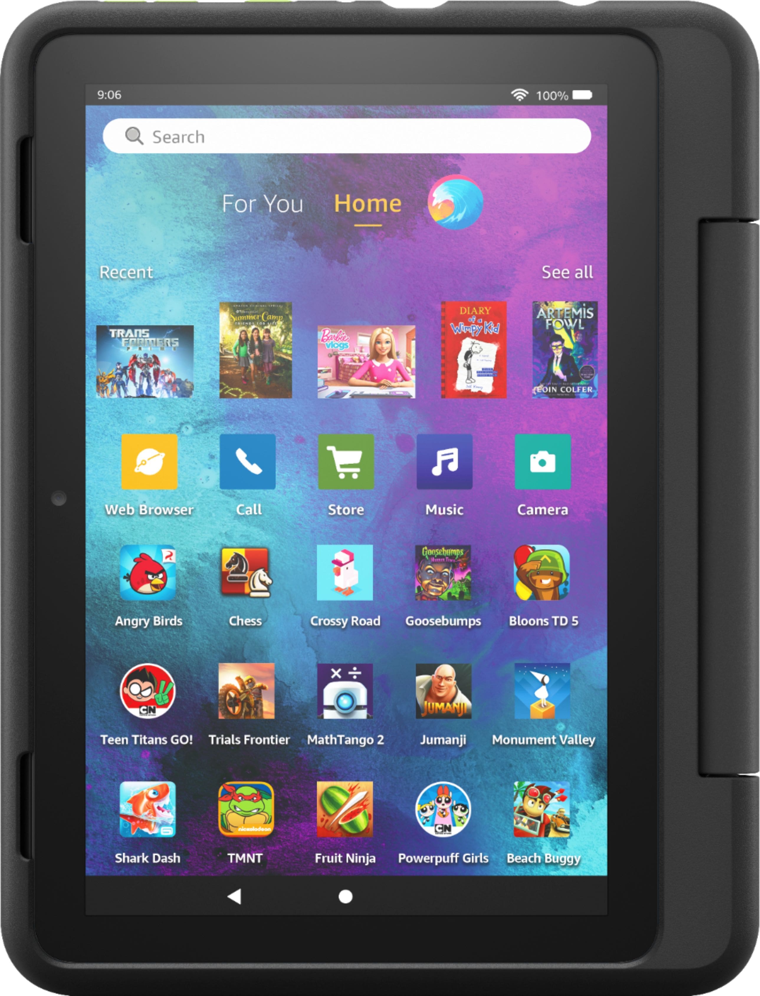 Front. Amazon - Fire 10 Kids Pro – 10.1” Tablet – ages 6+ - 32 GB - Black.