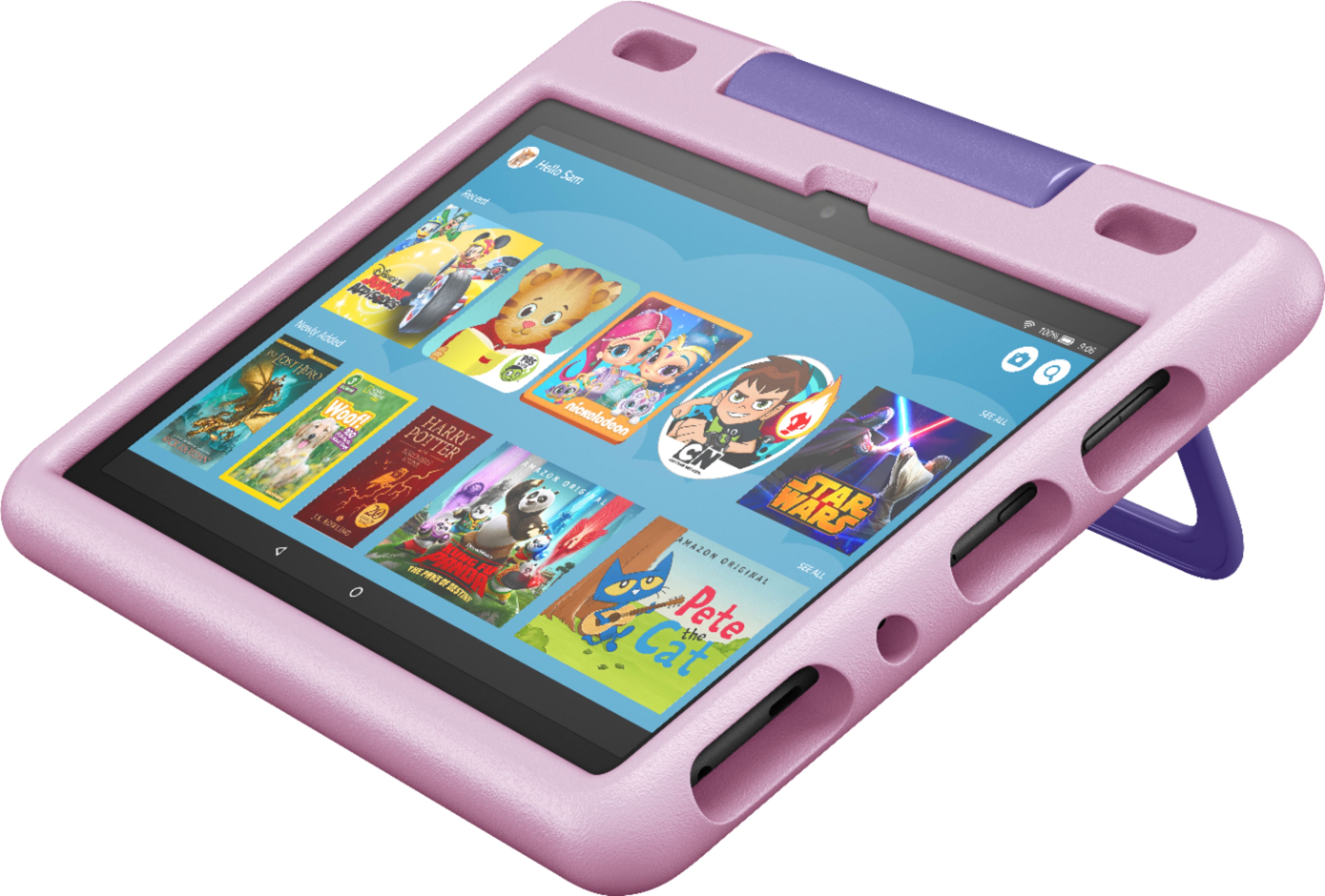 Angle View: LINSAY - 7" Kids Tablet, Stylus, Tablet Pop Holder, and Backpack Bundle - 32GB - Red