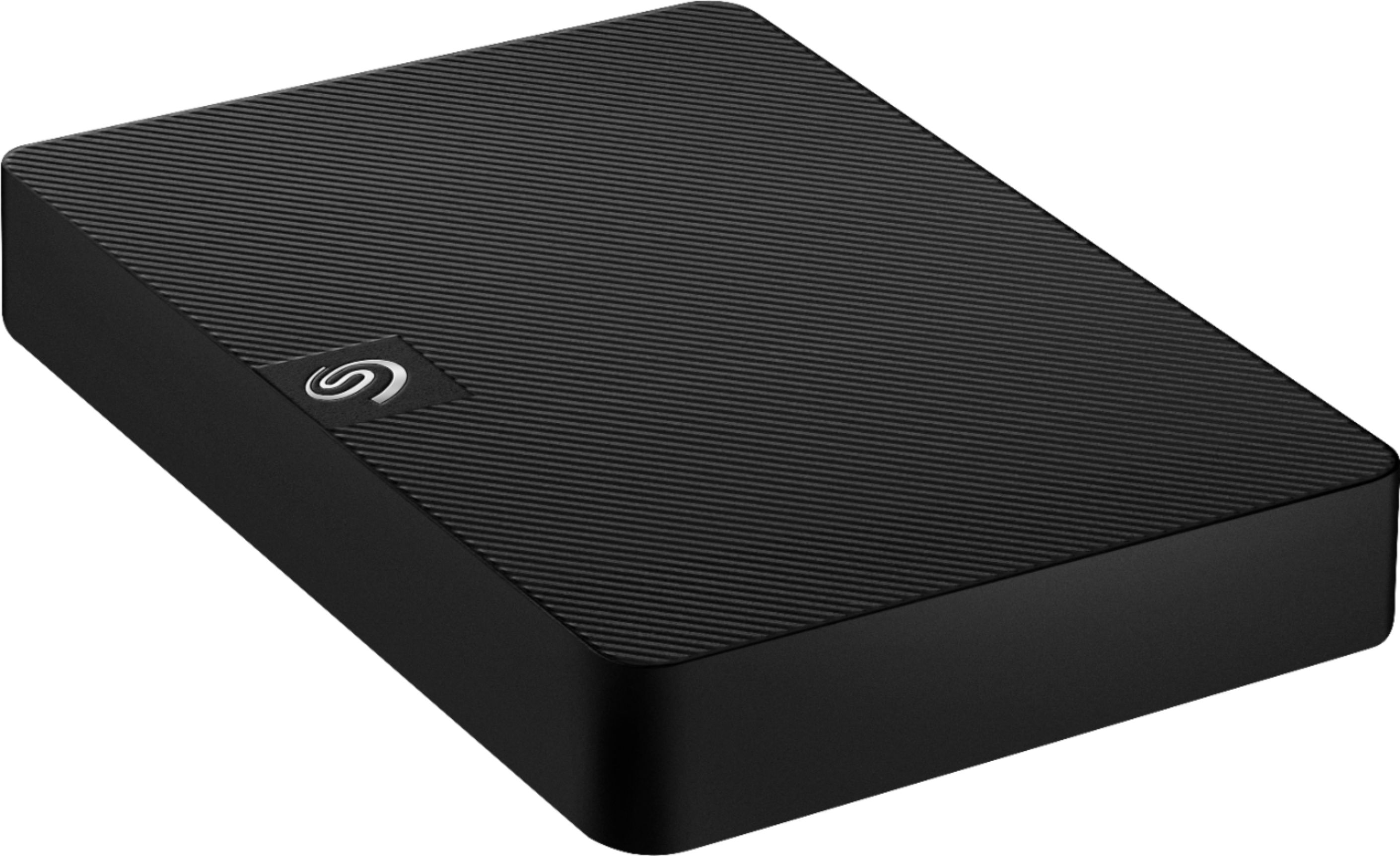 Angle View: Seagate - Expansion 4TB External USB 3.0 Portable Hard Drive with Rescue Data Recovery Services - Black