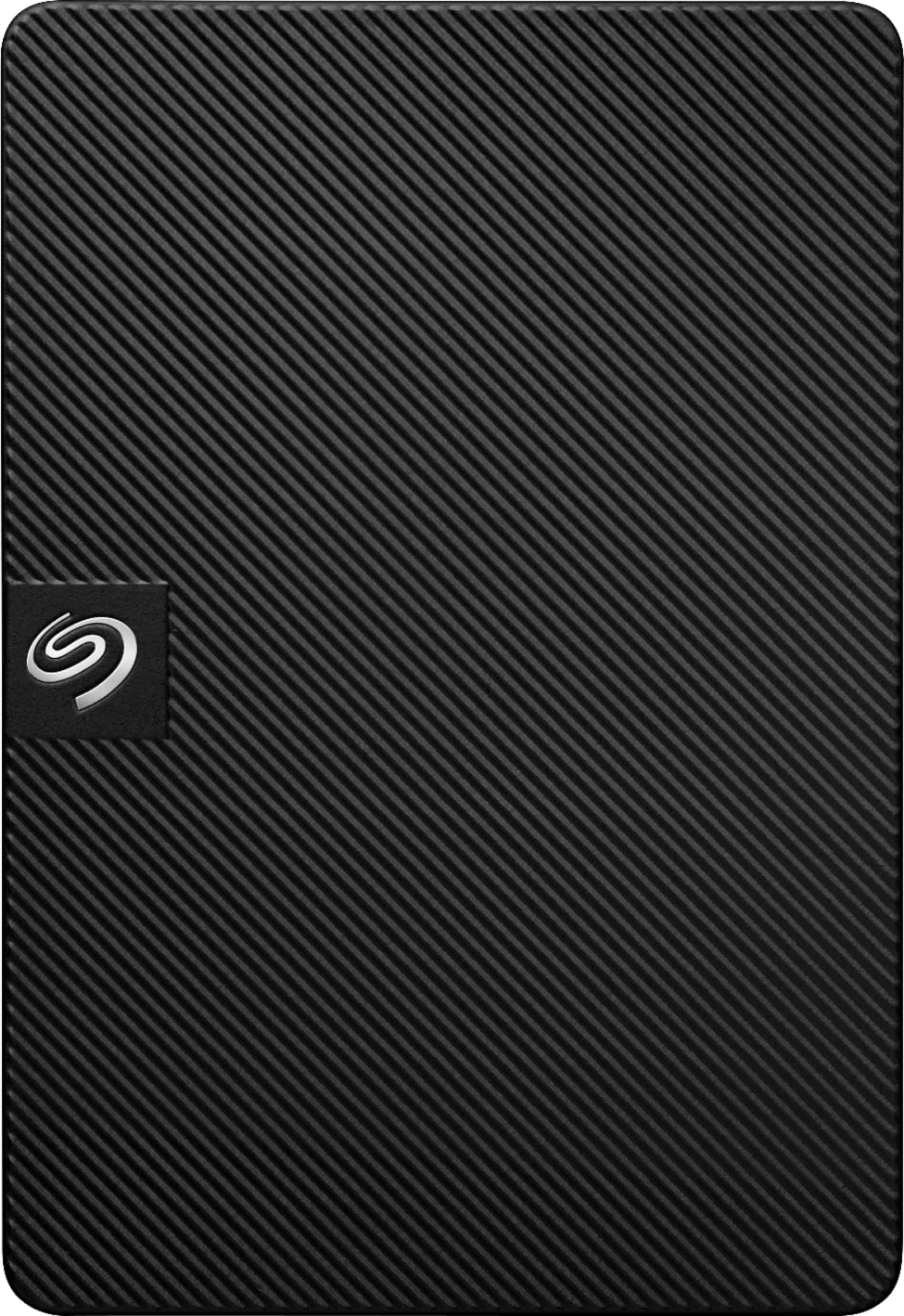 Left. Seagate - Expansion 5TB External USB 3.0 Portable Hard Drive with Rescue Data Recovery Services - Black.